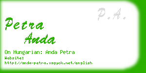 petra anda business card